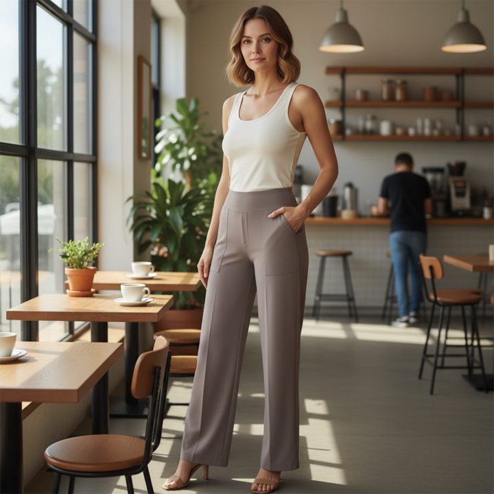 Julie | Women's Wide-Leg Trousers-Metro Lane Plaza