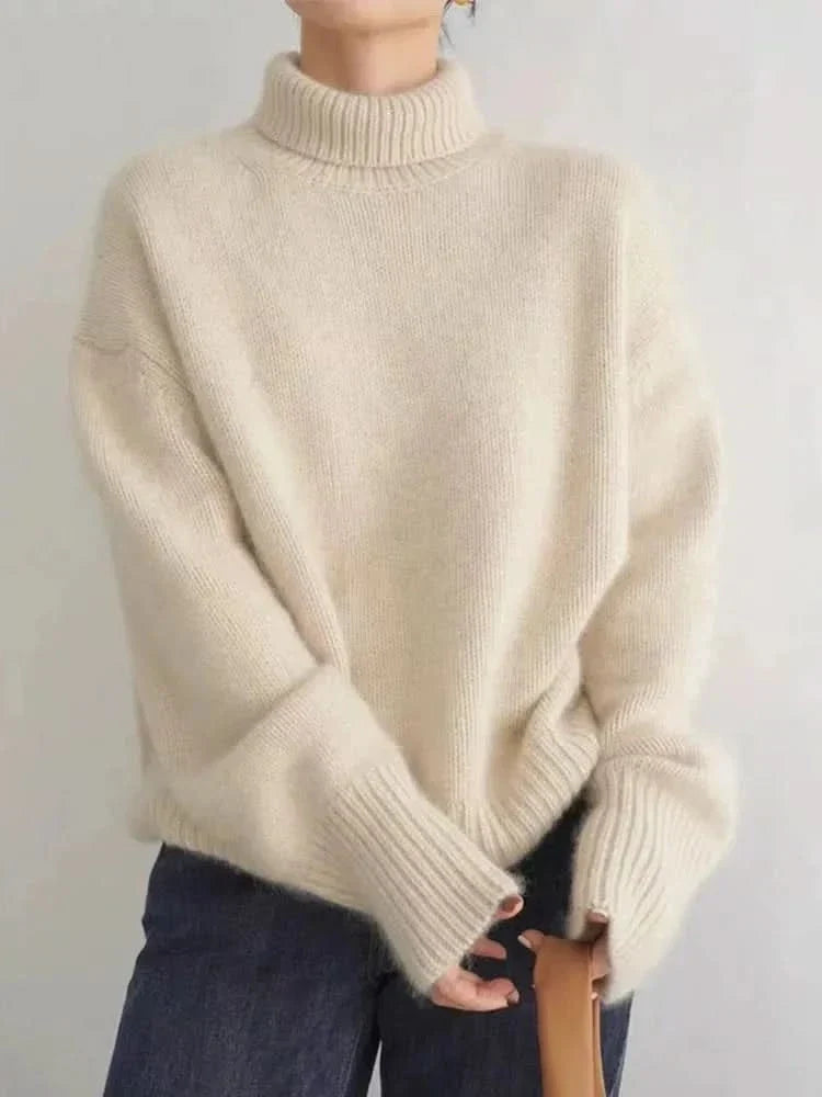 Maglione oversize da donna a collo alto, caldo e confortevole