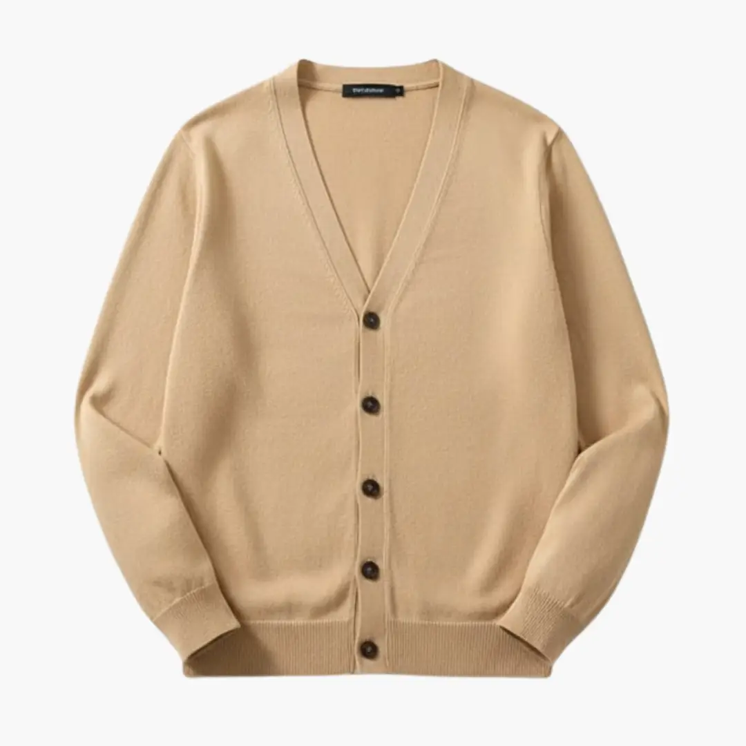 Cardigan classico da uomo con scollo a V e abbottonatura frontale