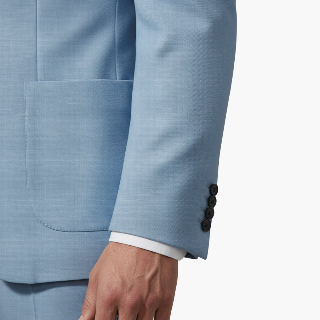 Men's Slim Fit Two-Piece Suit with Peak Lapel Design-Metro Lane Plaza
