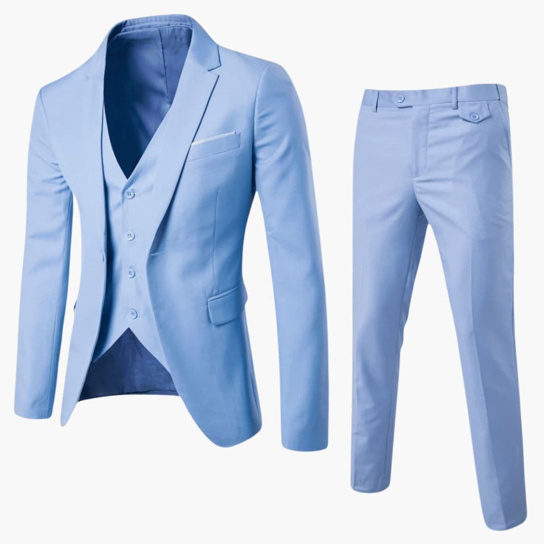 Men's Classic Three-Piece Formal Tailored Suit-Metro Lane Plaza