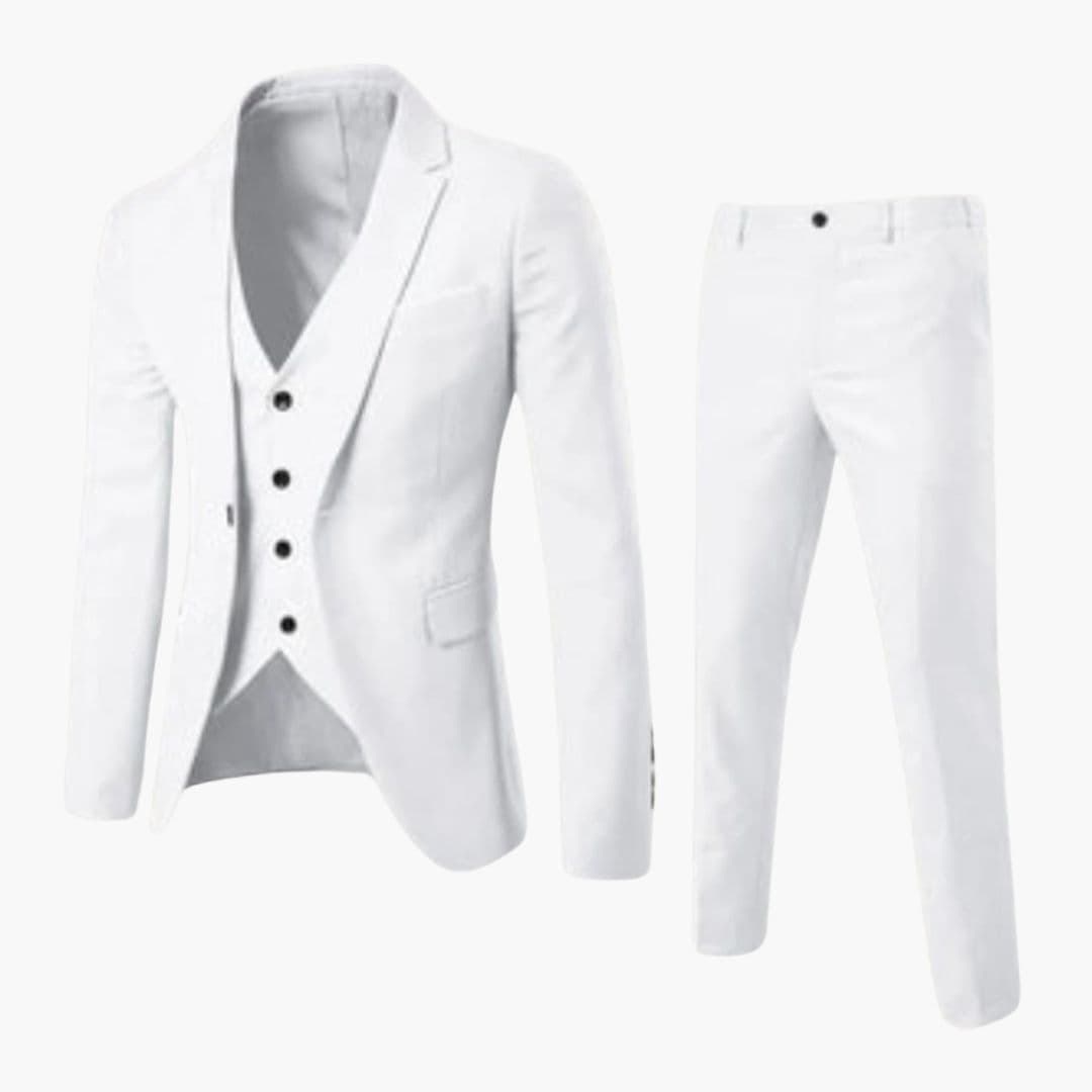 Men's Classic Three-Piece Formal Tailored Suit-Metro Lane Plaza