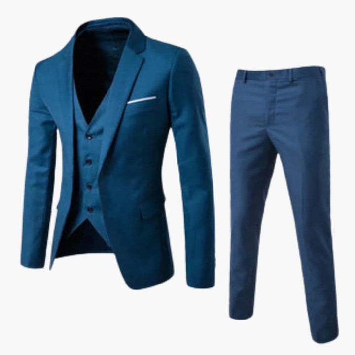 Men's Classic Three-Piece Formal Tailored Suit-Metro Lane Plaza