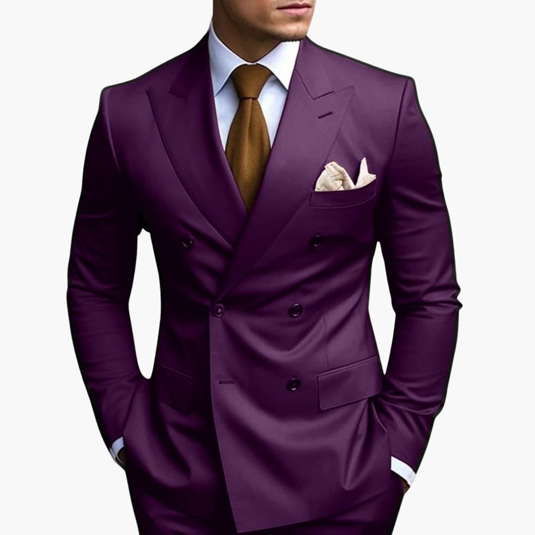 Men's Slim Fit Two-Piece Suit Set-Metro Lane Plaza