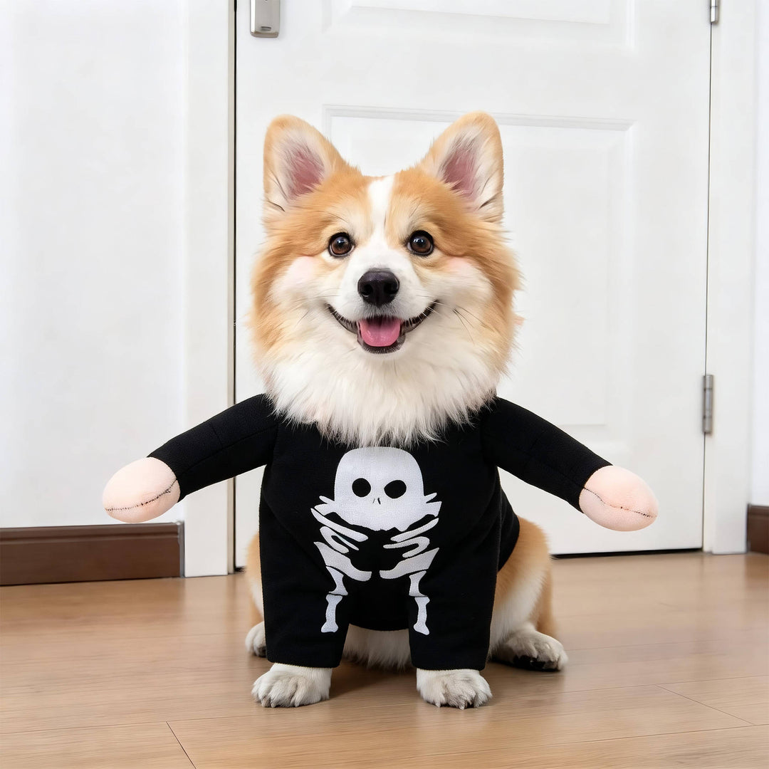 Fato assustador de cão para mulheres, com braços acolchoados, para diversão no Halloween