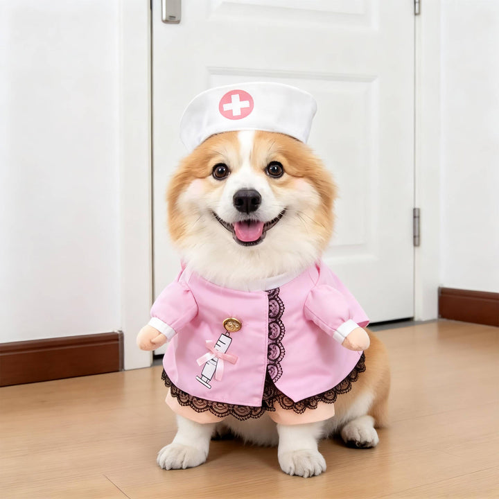 Fato assustador de cão para mulheres, com braços acolchoados, para diversão no Halloween