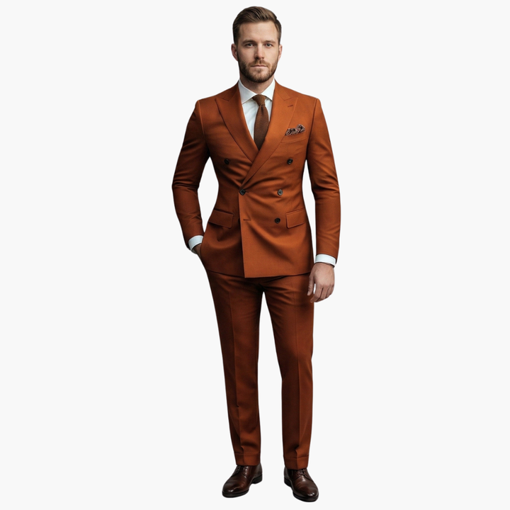 Men's Premium Double-Breasted Six-Button Two-Piece Suit-Metro Lane Plaza