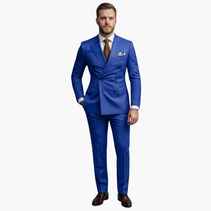 Men's Premium Double-Breasted Six-Button Two-Piece Suit-Metro Lane Plaza