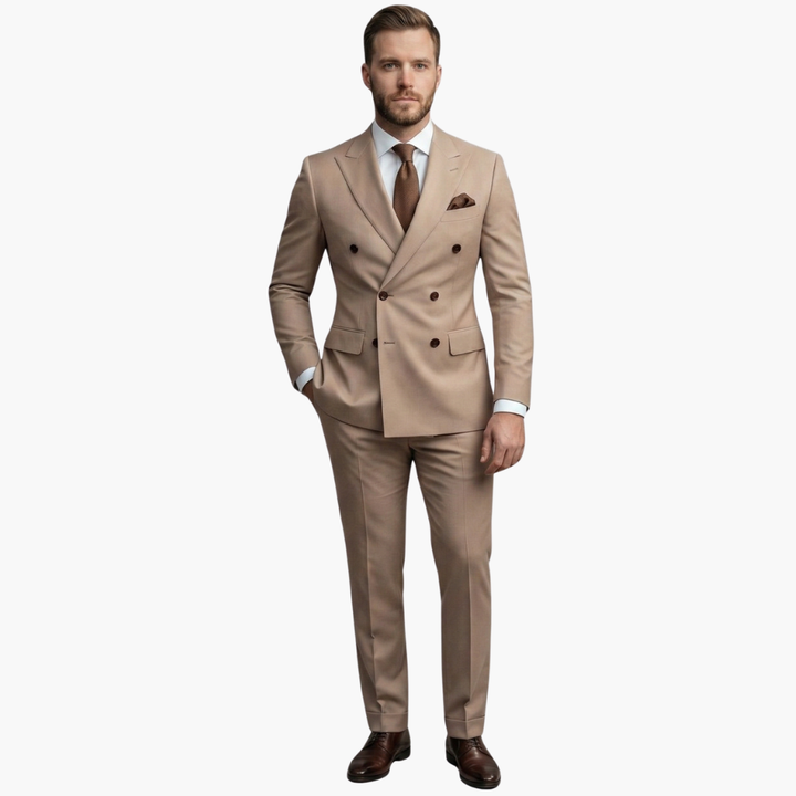 Men's Premium Double-Breasted Six-Button Two-Piece Suit-Metro Lane Plaza