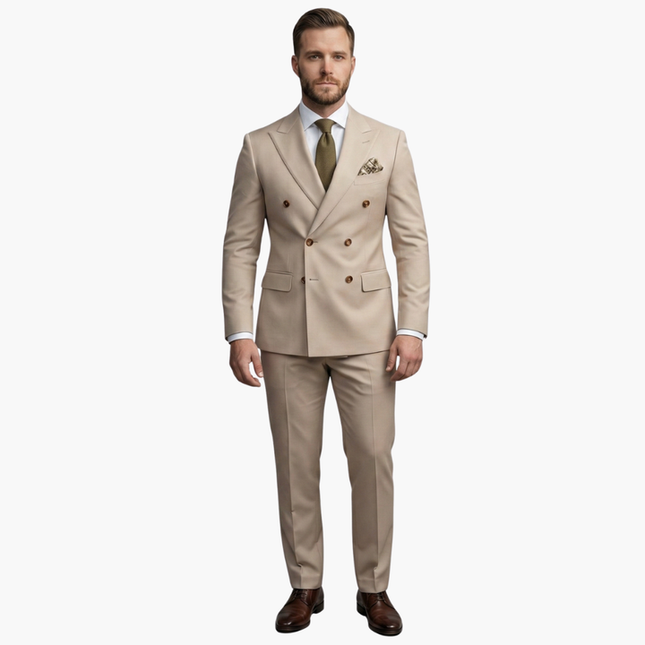 Men's Premium Double-Breasted Six-Button Two-Piece Suit-Metro Lane Plaza
