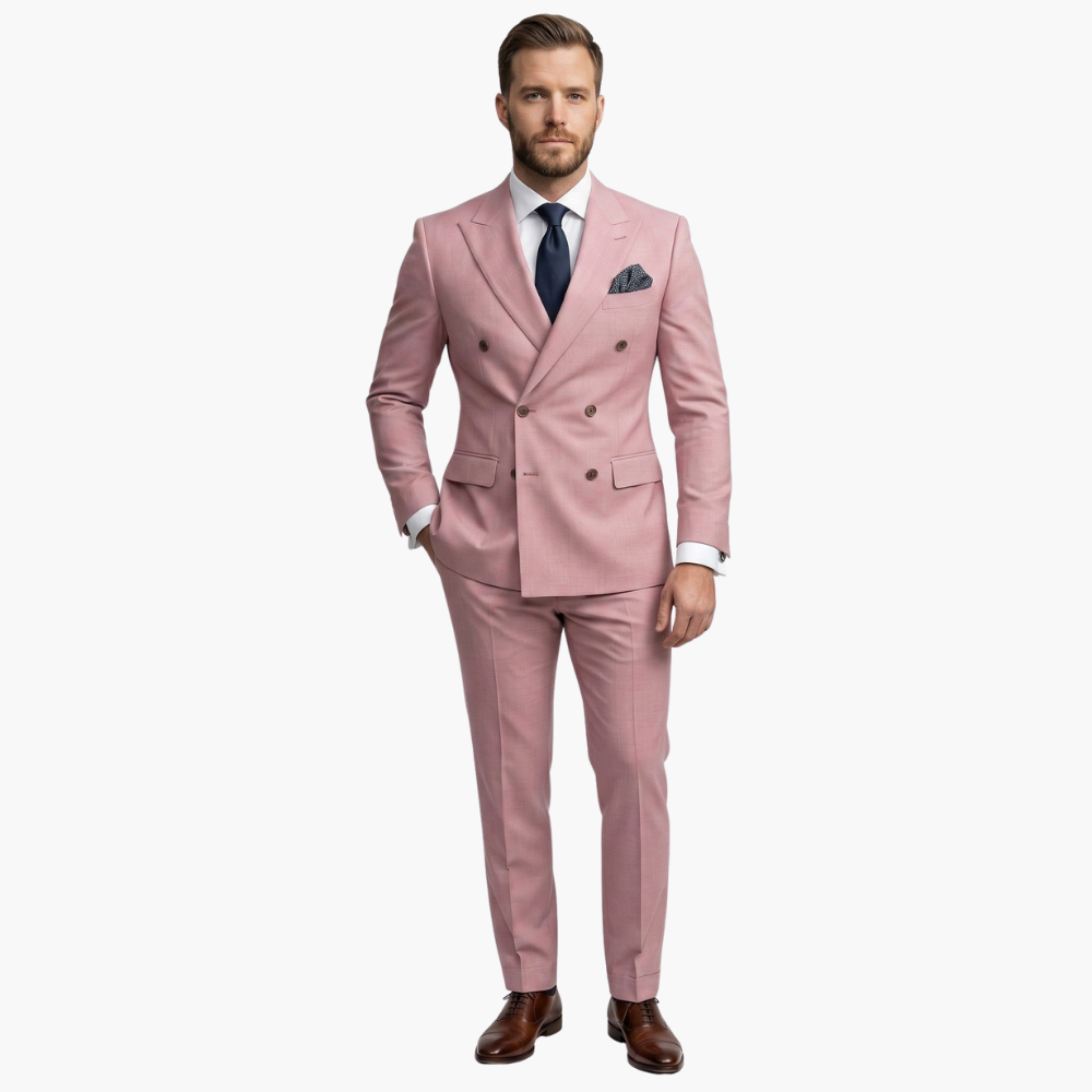 Men's Premium Double-Breasted Six-Button Two-Piece Suit-Metro Lane Plaza