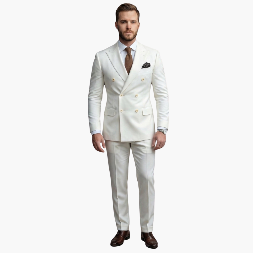 Men's Premium Double-Breasted Six-Button Two-Piece Suit-Metro Lane Plaza