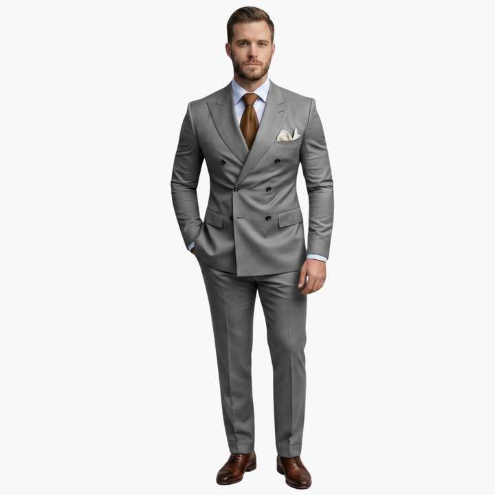 Men's Premium Double-Breasted Six-Button Two-Piece Suit-Metro Lane Plaza