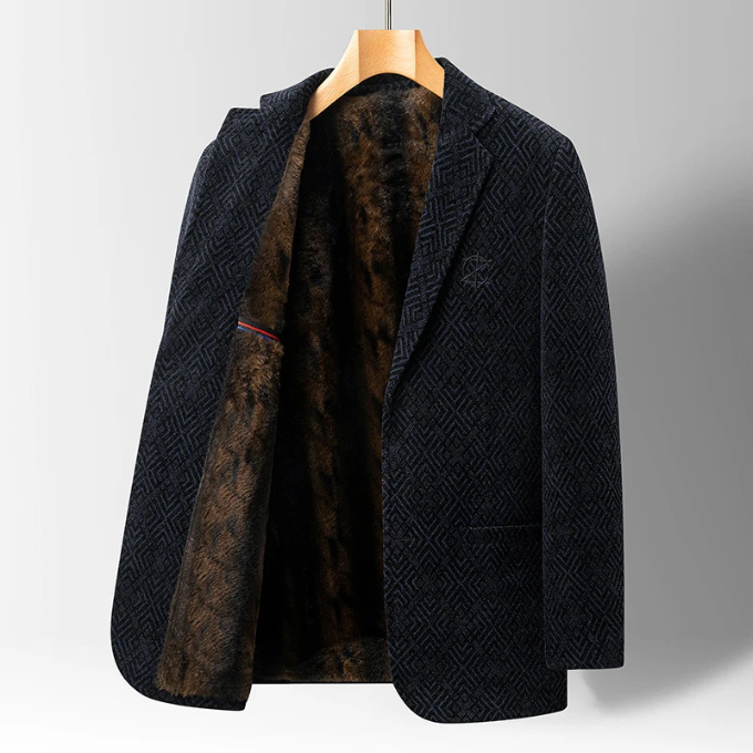 Men's Classic Midnight Wool Overcoat