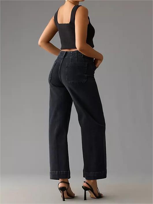 Estelle | Women's High Waist Stretchy Jeans-Metro Lane Plaza