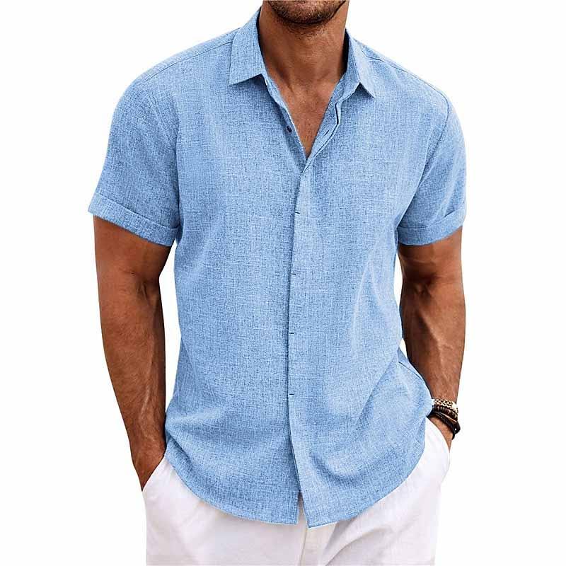 Men's Casual Vintage Retro Linen Shirt-Metro Lane Plaza