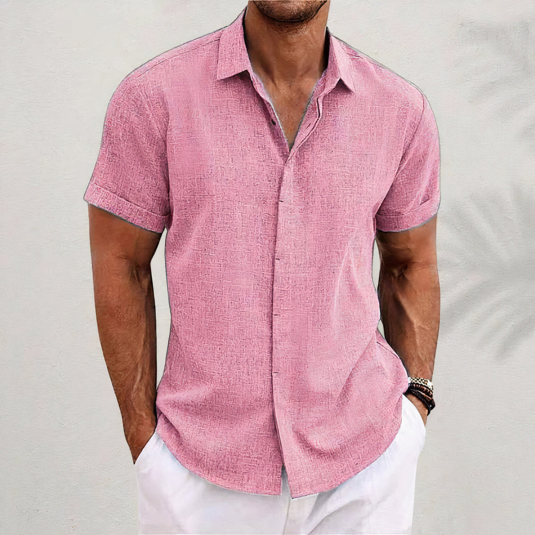 Men's Casual Vintage Retro Linen Shirt-Metro Lane Plaza
