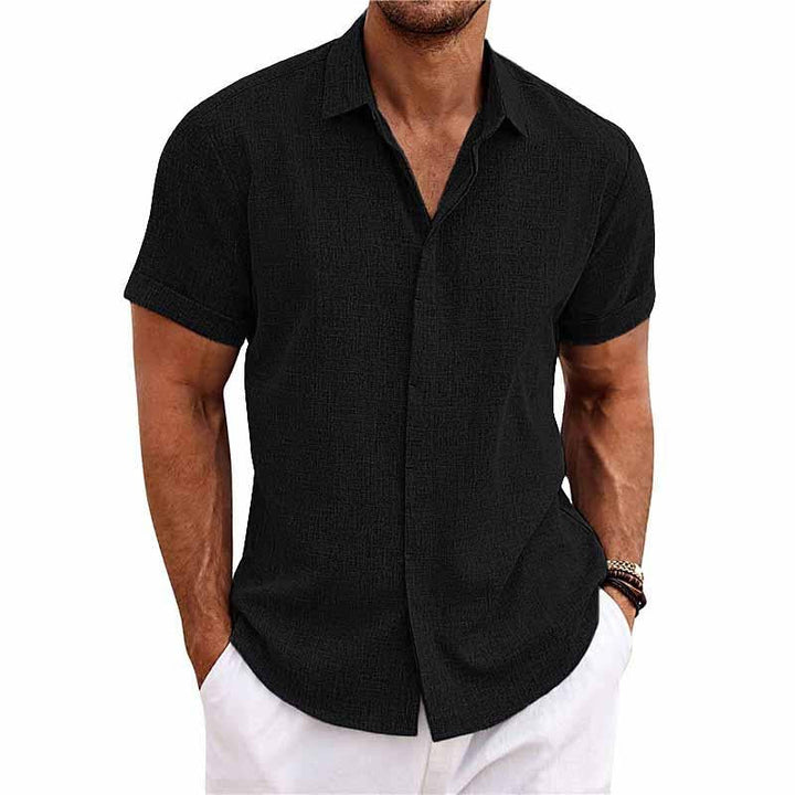 Men's Casual Vintage Retro Linen Shirt-Metro Lane Plaza