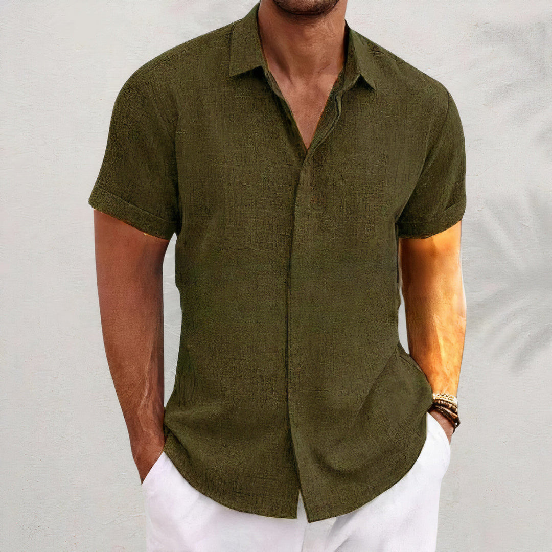 Men's Casual Vintage Retro Linen Shirt-Metro Lane Plaza