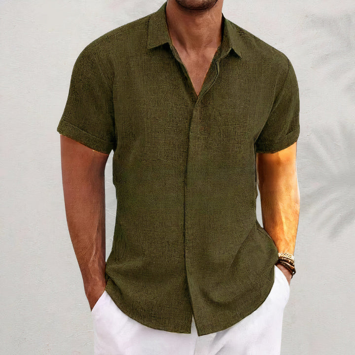 Men's Casual Vintage Retro Linen Shirt-Metro Lane Plaza