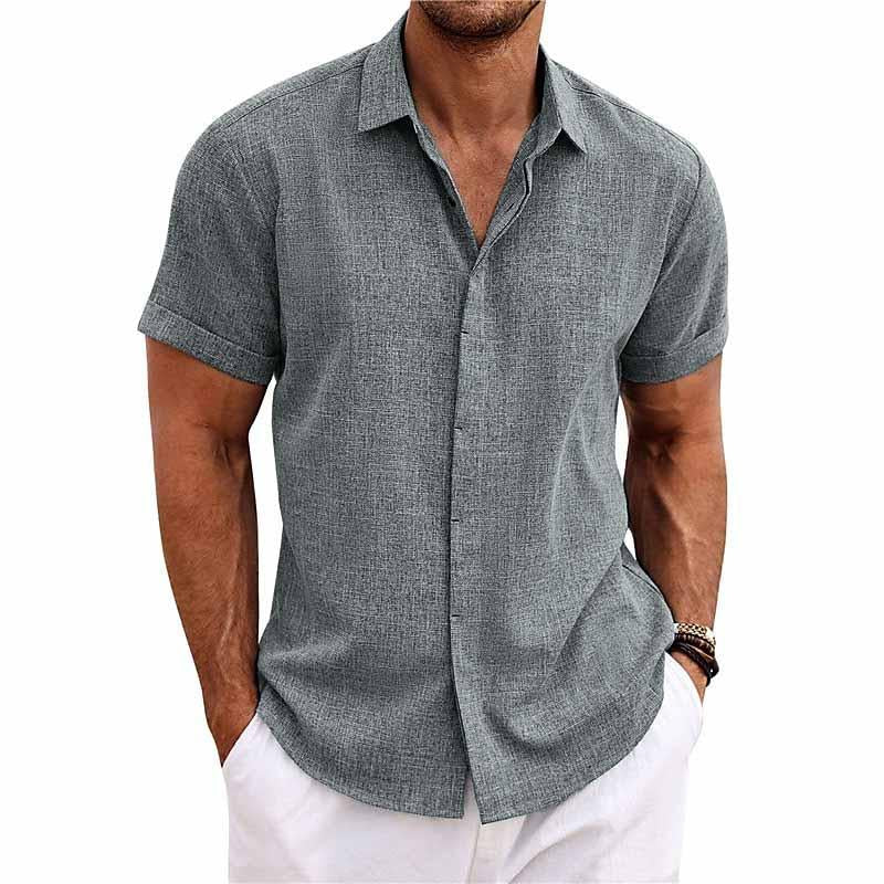 Men's Casual Vintage Retro Linen Shirt-Metro Lane Plaza