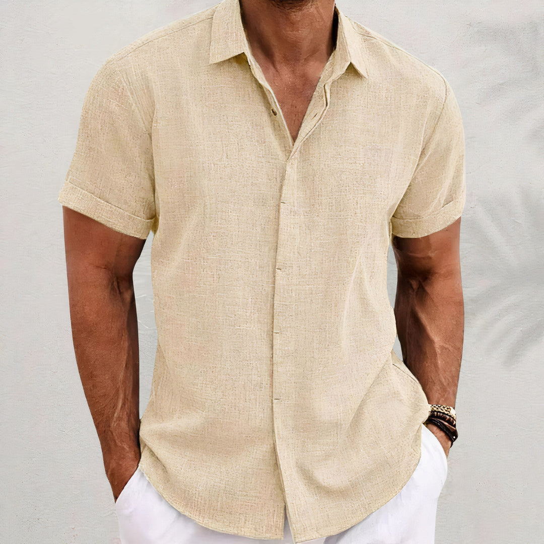 Men's Casual Vintage Retro Linen Shirt-Metro Lane Plaza