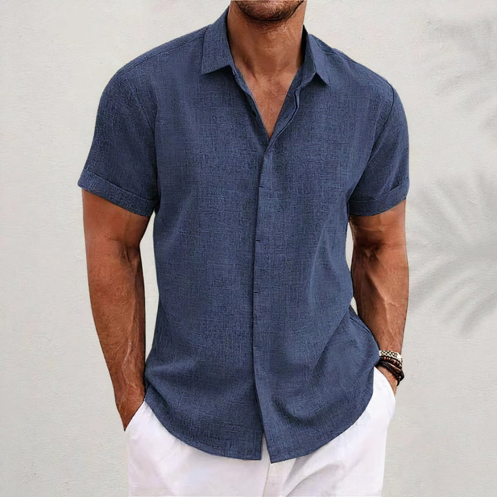 Men's Casual Vintage Retro Linen Shirt-Metro Lane Plaza