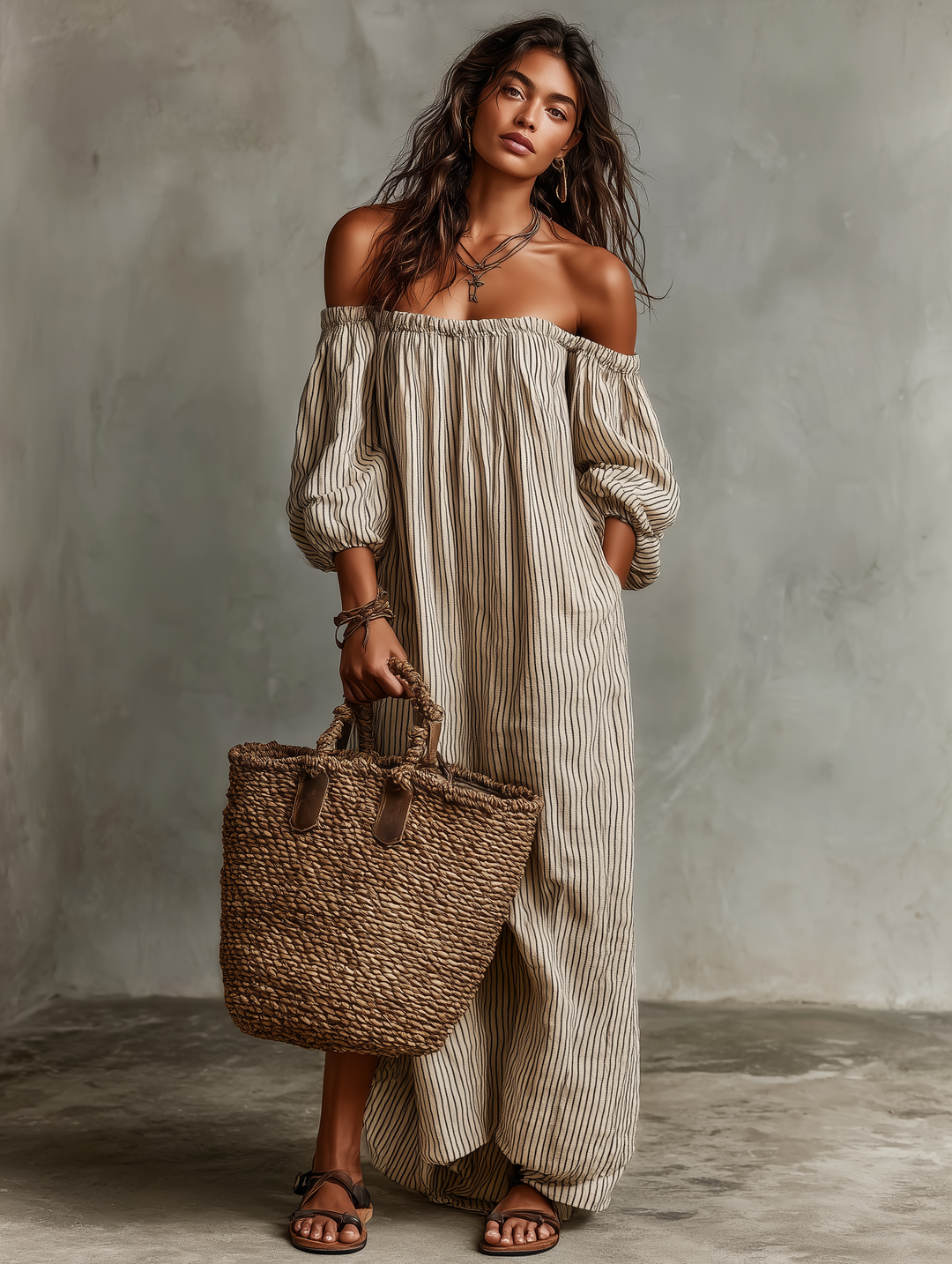 Archie | Women's Elegant Off-the-Shoulder Maxi Dress-Metro Lane Plaza