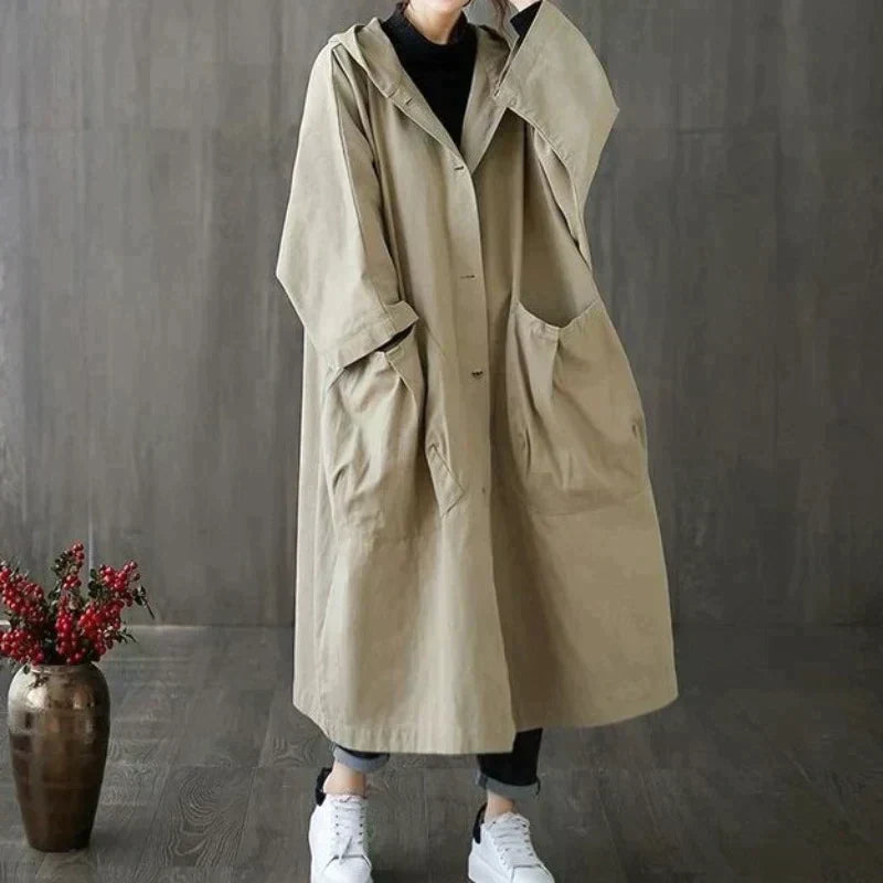 Jessica | Women's Lightweight Versatile Oversized Trench Coat-Metro Lane Plaza