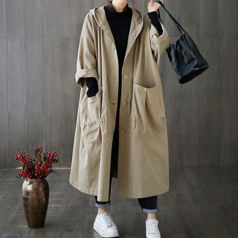 Jessica | Women's Lightweight Versatile Oversized Trench Coat-Metro Lane Plaza