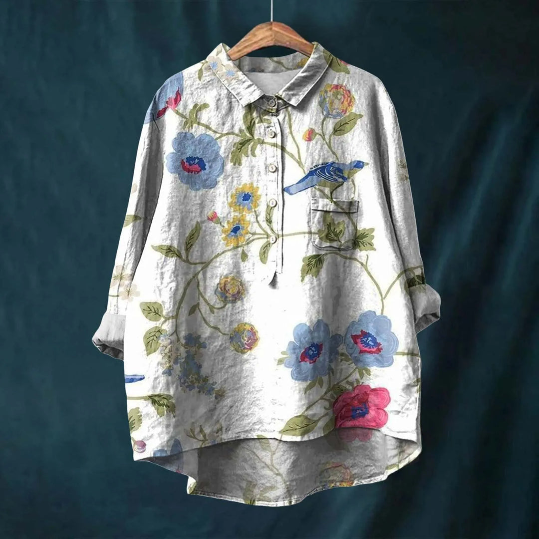 Scarlett | Women's Botanical Print Shirt-Metro Lane Plaza