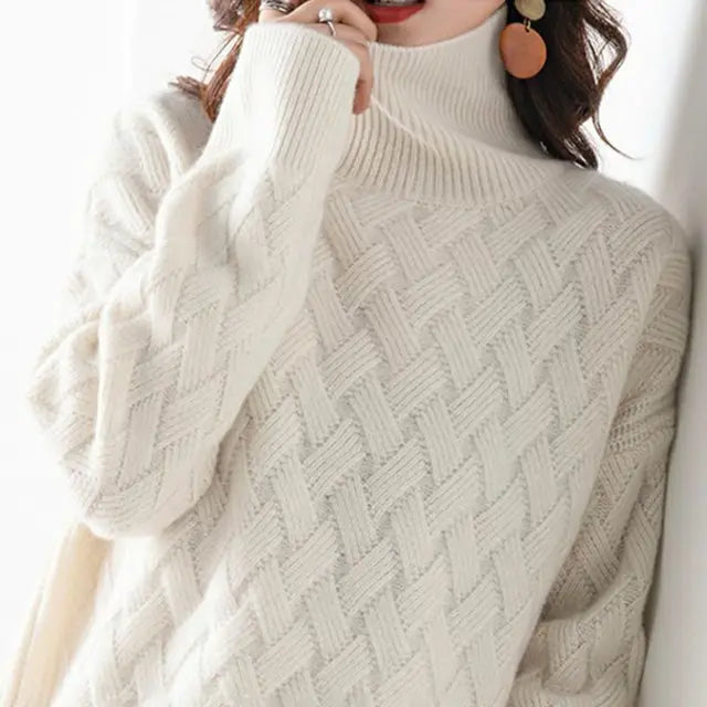 Women's Stylish Turtleneck Autumn Sweater-Metro Lane Plaza