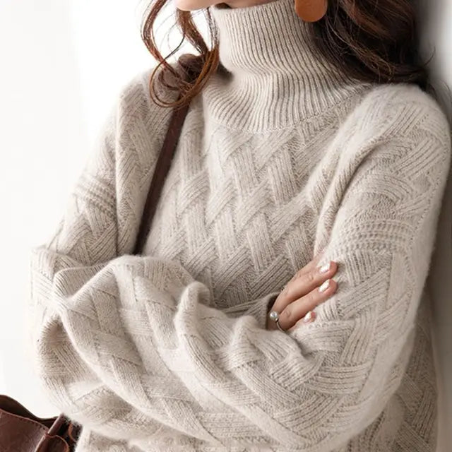 Women's Stylish Turtleneck Autumn Sweater-Metro Lane Plaza