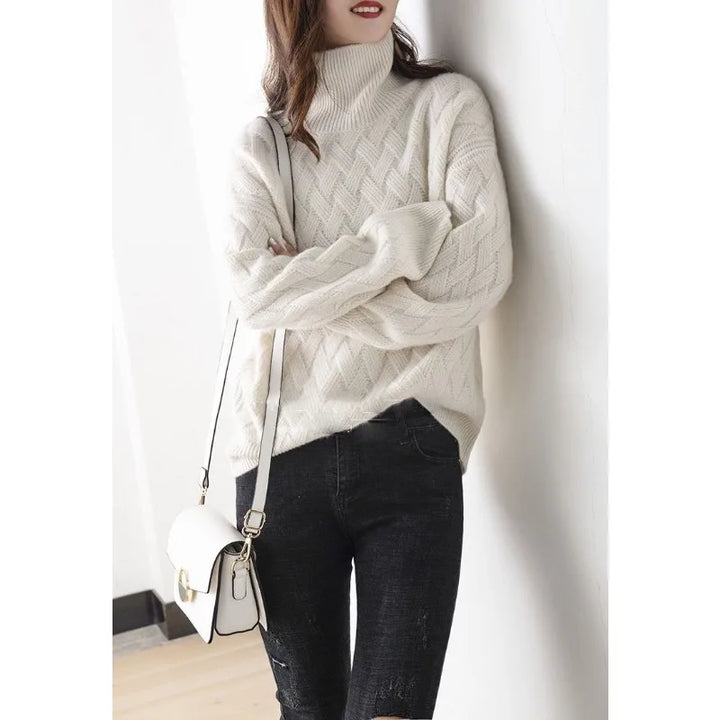Women's Stylish Turtleneck Autumn Sweater-Metro Lane Plaza