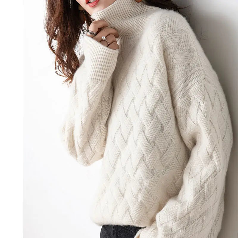 Women's Stylish Turtleneck Autumn Sweater-Metro Lane Plaza