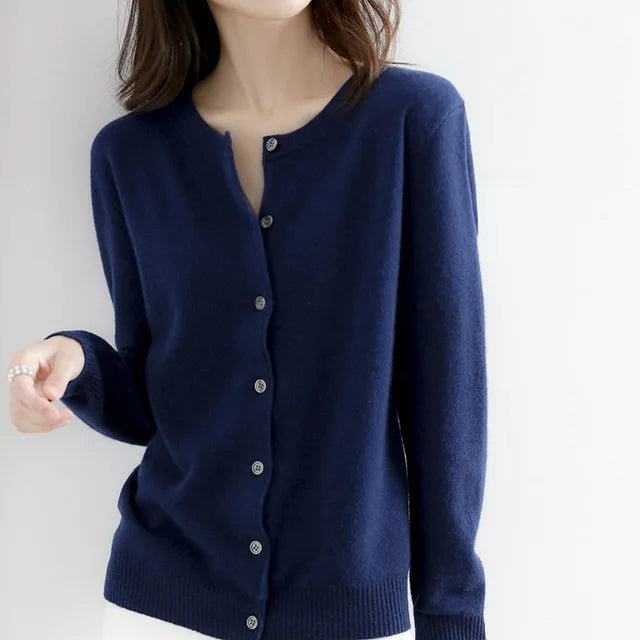 Women's Soft Button Luxury Cardigan-Metro Lane Plaza