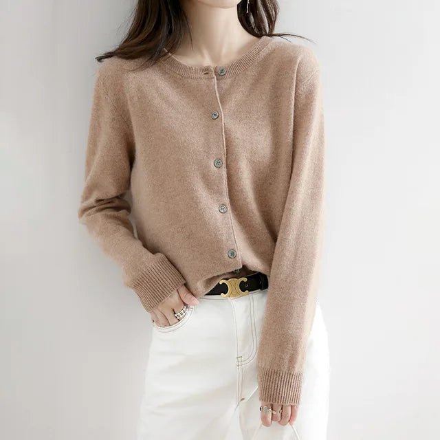 Women's Soft Button Luxury Cardigan-Metro Lane Plaza