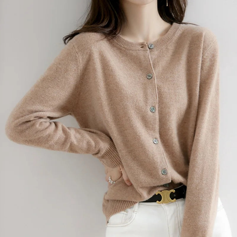 Women's Soft Button Luxury Cardigan-Metro Lane Plaza