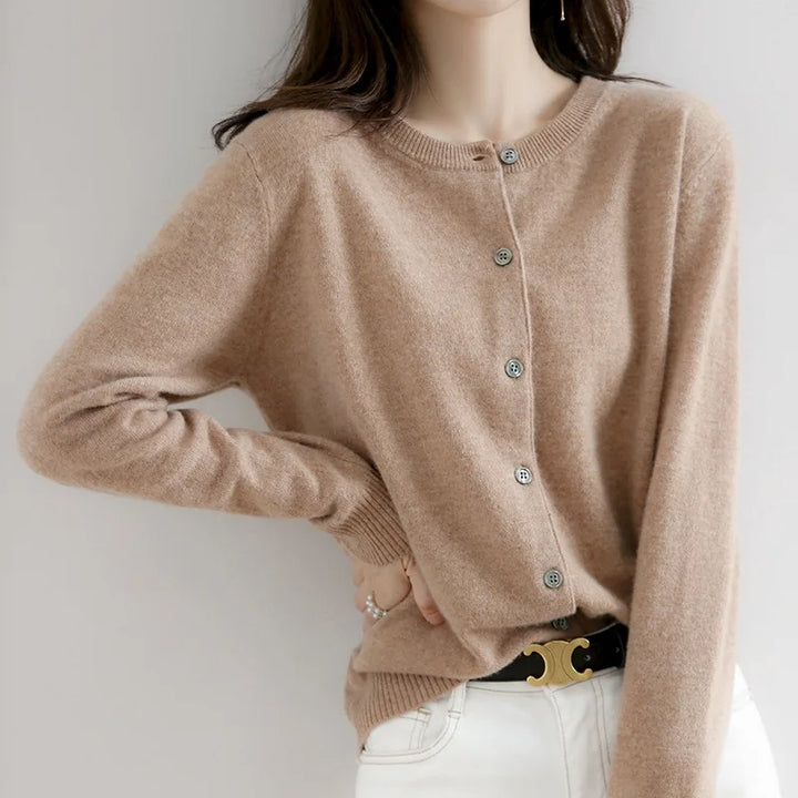 Women's Soft Button Luxury Cardigan-Metro Lane Plaza