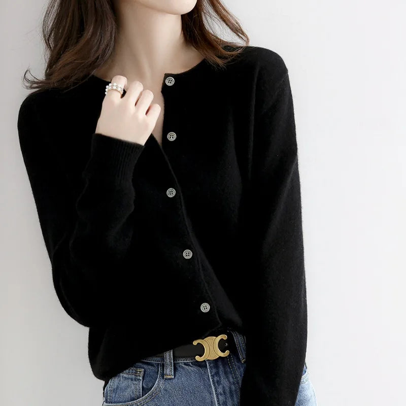Women's Soft Button Luxury Cardigan-Metro Lane Plaza