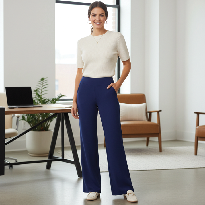 Julie | Women's Wide-Leg Trousers-Metro Lane Plaza