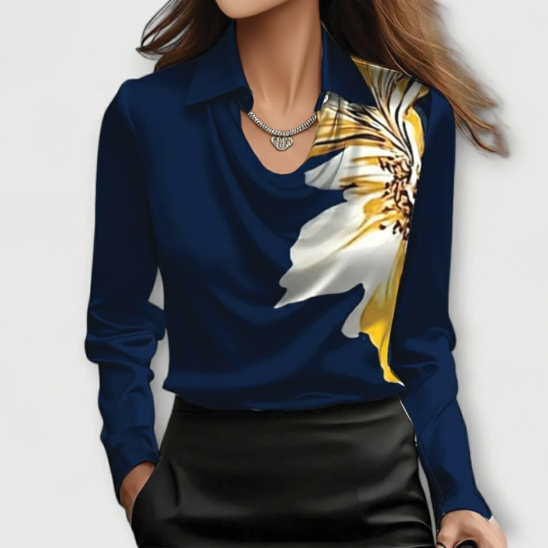 Scarlett | Women's Elegant Satin Blouse-Metro Lane Plaza