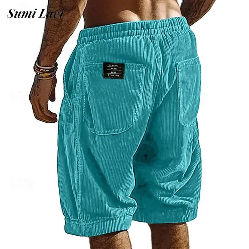 Dash | Men's Vintage Corduroy Striped Shorts-Metro Lane Plaza