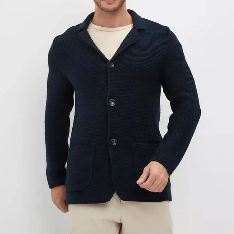 Cardigan de malha cintado com fecho de botões para homem