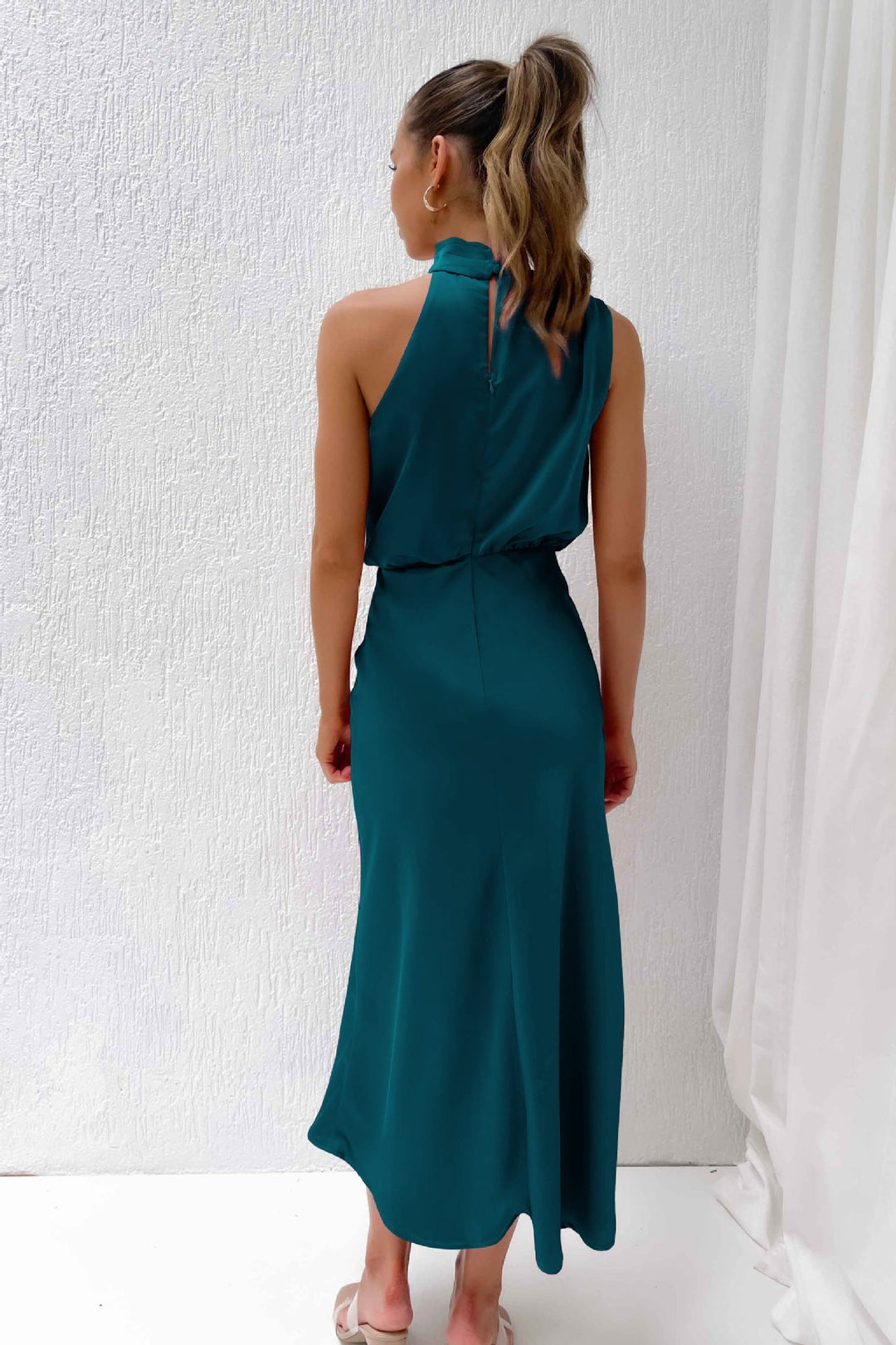 Diane | Women's Satin Maxi Dress-Metro Lane Plaza