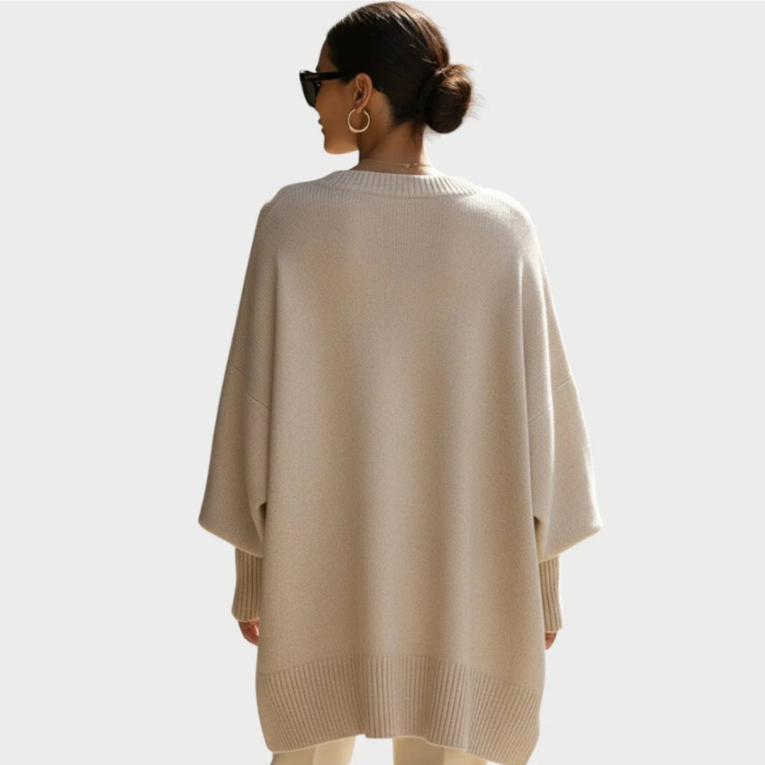 Gestrickter Pullover für Damen mit Puffärmeln