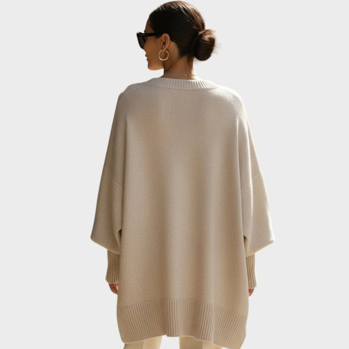 Gestrickter Pullover für Damen mit Puffärmeln