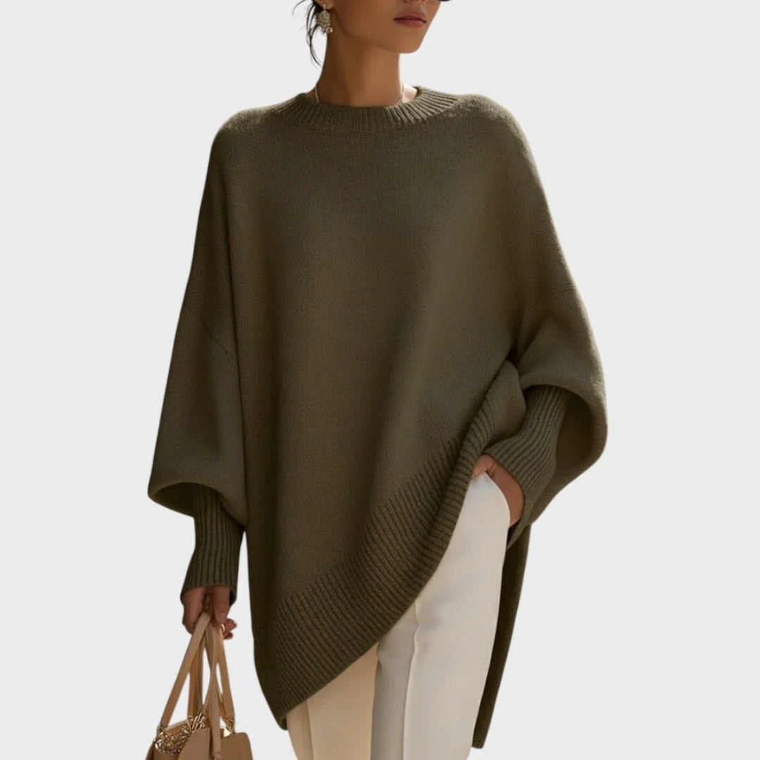 Gestrickter Pullover für Damen mit Puffärmeln