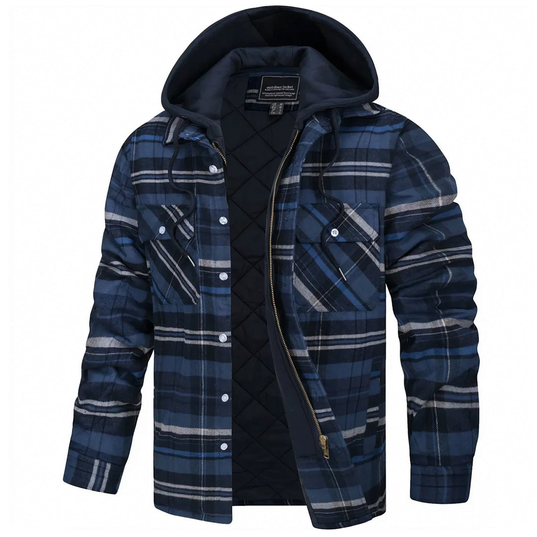 Herren-Kapuzenjacke mit Karomuster