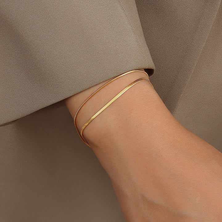 Bertha | Women's Double Bracelet - Elegant Snake Chain Design-Metro Lane Plaza